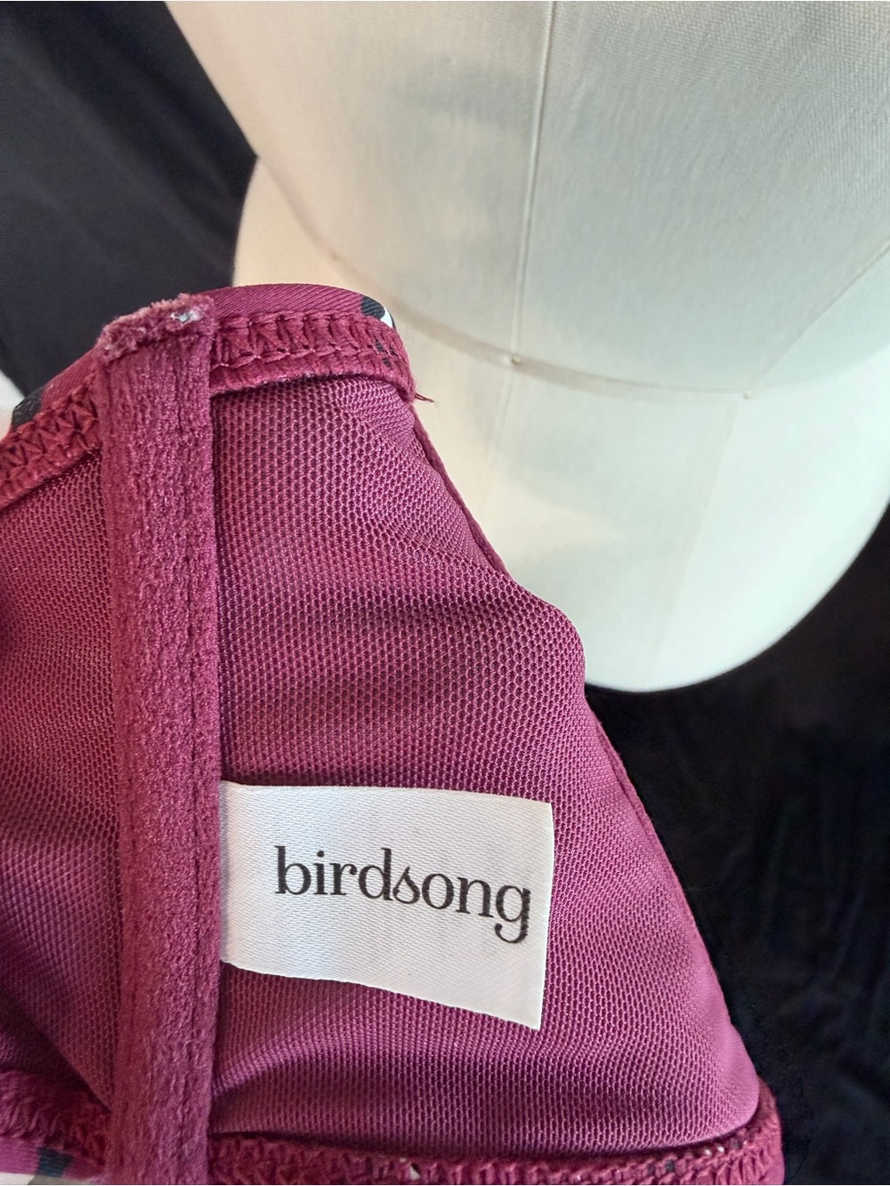 Birdsong 34DDD maroon underwire swim top with underwire - Picture 3 of 4